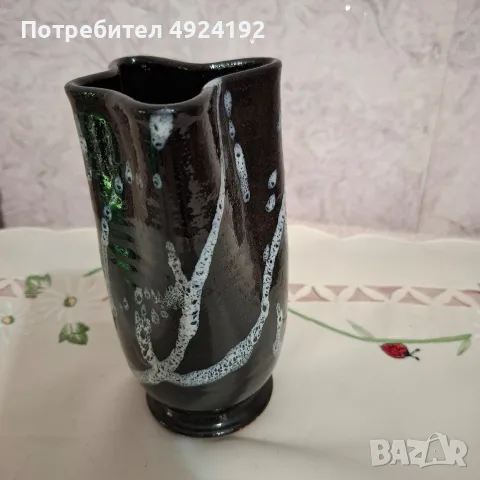 Старинна черна ваза , снимка 5 - Вази - 56183001