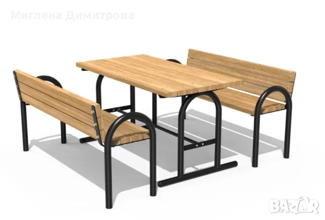 Градински комплект маса и пейки, снимка 1