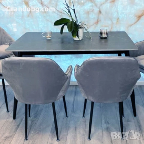 Комплект трапезни маса с 4 стола Грейс, снимка 3 - Маси - 52253009