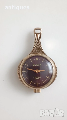 Позлатен дамски часовник - колие - SLAVA - 17 jewels - №4, снимка 6 - Антикварни и старинни предмети - 53731438