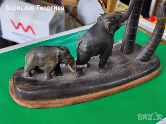 Статуетка от кост рог слончета слон, снимка 5 - Колекции - 48663517