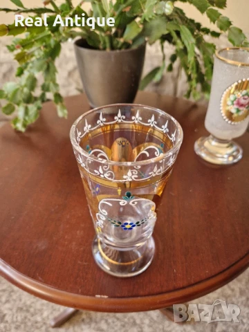 Страхотен антикварен лот от 2 чаши Бохемия Bochemia , снимка 9 - Антикварни и старинни предмети - 50782074