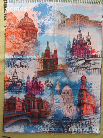 Фин двулицев шал с принт кашмир и вълна от Сант Петербург,Русия, снимка 2 - Шалове - 52298501