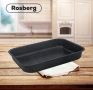 Тава Rosberg, Правоъгьлна, Черен/ въгл. стомана, мрам. покр., снимка 2