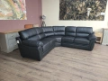 Черен кожен ъглов диван, снимка 11