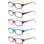 5 чифта очила за четене, стилни рамки с шарка, модни дамски очила за жени, + 0.5, снимка 2