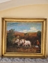 Майсторска огромна антикварна авторска картина масло върху платно , снимка 3