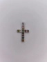 сребърен кръст с естествен мулти турмалин, снимка 2