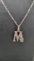 Сребърно синджирче с висулка буква М, снимка 1