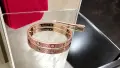 CARTIER Love Paved Capsule Rose Gold 10 Pink Sapphires Diamonds Гривна с Отверка, снимка 7