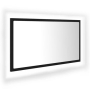 vidaXL LED огледало за баня, черно, 80x8,5x37 см, акрил(SKU:804925, снимка 1 - Огледала - 44523152