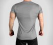 Сива мъжка тениска за бягане и фитнес от дишаща материя, снимка 2