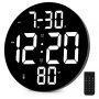 GH8010 9-инчов LED цифров часовник с голям екран с дистанционно управление, снимка 2