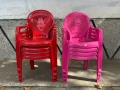 Малки детски столчета за парти - 8 броя, червени и розови, снимка 1