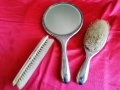 Комплект Посребрени Огледало с Четки СРЕБРО 90м, снимка 2