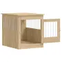 vidaXL Клетка за куче мебел, сонома дъб, 64,5x80x71см, инженерно дърво, снимка 6