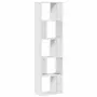 vidaXL Библиотека 5 рафта бяла 45x23,5x162,5 см инженерно дърво, снимка 5