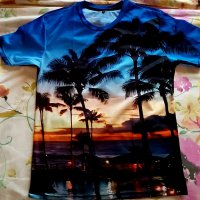 Мъжка тениска с тропически мотиви , снимка 5 - Тениски - 41910482