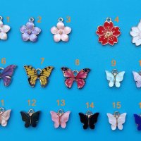 цвете пеперудка фигурки за колие цветя пеперудки, снимка 1 - Колиета, медальони, синджири - 34323124