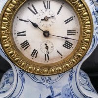 Антикварен порцеланов настолен часовник будилник , снимка 2 - Колекции - 34683754