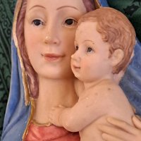 Италианско пано/барелеф,,Мадона с младенеца,,, снимка 5 - Антикварни и старинни предмети - 41759733