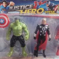 4 бр Avengers Авенджърс герои Отмъстителите  Спайдърмен Хълк Америка пластмасови фигурки играчки , снимка 1 - Фигурки - 38955288