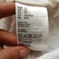 H&M бял топ с буфан ръкави, пеплум и копчета р-р S, снимка 8 - Корсети, бюстиета, топове - 41703272