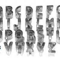 2,5 см Латиница букви Азбука метални резци форми за тесто фондан торта зеленчуци, снимка 2 - Форми - 34753725