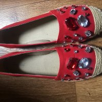 Червени еспадрили/обувки номер 40, снимка 3 - Дамски ежедневни обувки - 40545706