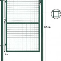 Градинска врата (единична), 105 х 195 см, зелена GN19GD02, снимка 5 - Огради и мрежи - 38932007