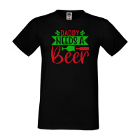 Мъжка тениска Daddy Needs A Beer 1,Бира,Бирфест,Beerfest,Подарък,Изненада,Рожден Ден, снимка 2 - Тениски - 36377374