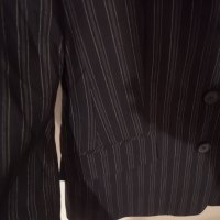 Ново черно сако с дълъг ръкав M 38 размер тънко райе, снимка 6 - Сака - 35795788