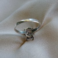 Немски сребърен пръстен с природен циркон/не цирконий/ за втора фаланга, снимка 5 - Пръстени - 42282012