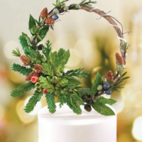 микс борово клонки зимни плодове и листа силиконов молд форма фондан украса декор, снимка 4 - Форми - 36333127