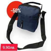 Мъжка чанта за през рамо, Син цвят, снимка 6 - Чанти - 41511627