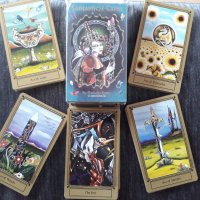 Fantastical Tarot - таро колода с 78 карти и хартиена книжка, 7смx12см, снимка 7 - Карти за игра - 34657013