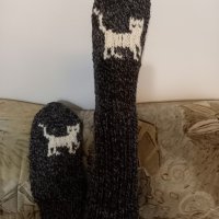 Ръчно плетени чорапи с 40% вълна размер 38, снимка 1 - Дамски чорапи - 39443985