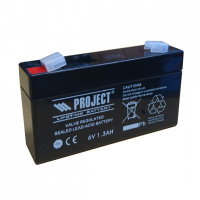 Акумулаторна оловна батерия PROJECT / MHB 6V 1,3AH  97х24х51mm, снимка 1 - Друга електроника - 36214215