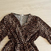 леопардова рокля с къдри, снимка 3 - Рокли - 42213885