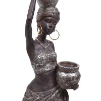  Настолен керамичен бюст на африканска жена, 8,5x9x17,5 см , снимка 1 - Декорация за дома - 42057613