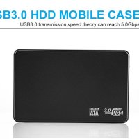 Портативна Външна Кутия за Харддиск 2.5" USB3.0 SATA HDD External Case SSD Box SATAIII Адаптер+Кабел, снимка 12 - Външни хард дискове - 40150379