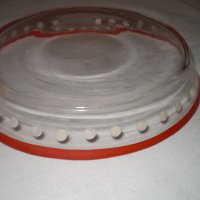 Ретро Ръчно рисувана стъклена чиния с капак , снимка 5 - Други ценни предмети - 40208947
