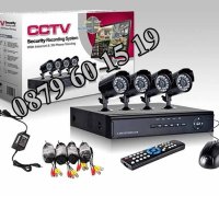 Комплект 4 камери за видеонаблюдение CCTV + DVR, снимка 1 - Комплекти за видеонаблюдение - 40287089