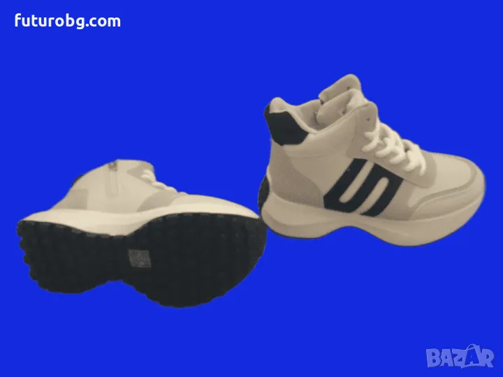 Дамски зимни боти с връзки и цип в светлобежово, снимка 1