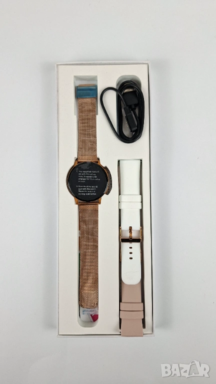 Нов Елегантен смарт часовник със златиста каишка, снимка 1