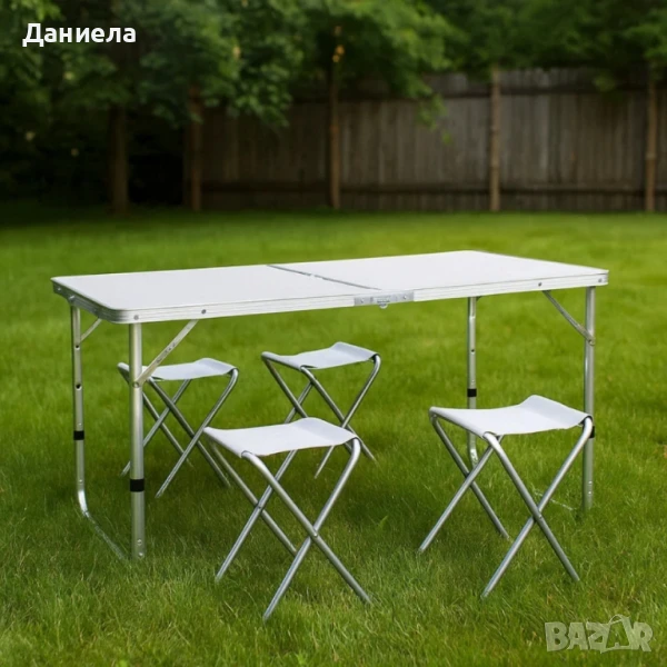 сгъваема маса с 4 стола , снимка 1