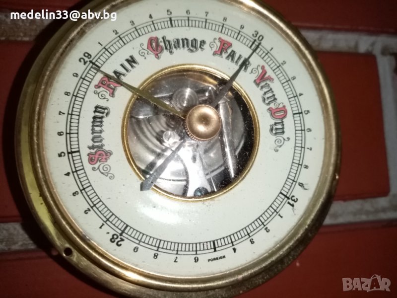 Стари, автентични и напълно изправни барометър месинг, метео станция 2 бр., снимка 1