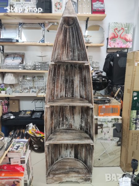 Голяма лодка етажерка дърворезба Индонезия , снимка 1