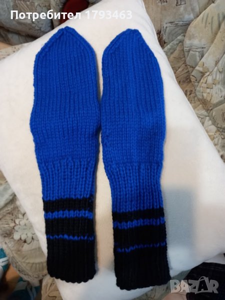 Ръчно плетени мъжки чорапи 43 размер от вълна, снимка 1