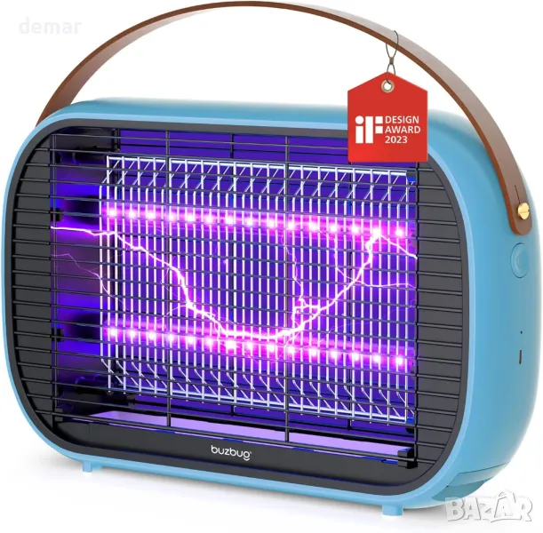 Buzbug LED уред за унищожаване на насекоми, акумулаторна батерия 5200mAh - MA015C, син, снимка 1